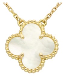 Van Cleef & Arpels 18K geelgouden 'Vintage Alhambra pendant' parelmoer.