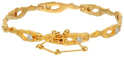 Lapponia 18K geelgouden 'Diamond pond' armband door Björn Weckström bezet met ca. 0.16 ct. diamant