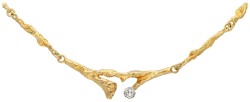 Lapponia 18K geelgouden collier 'Spring Dew' bezet met ca. 0.01 ct. diamant