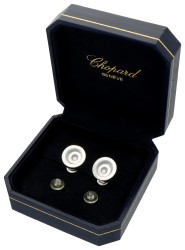 Chopard 18K witgouden 'Happy Spirit' oorbellen bezet met ca. 0.10 ct. diamant
