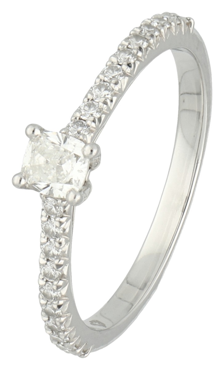 Tiffany & Co platina shoulder ring met diamant.