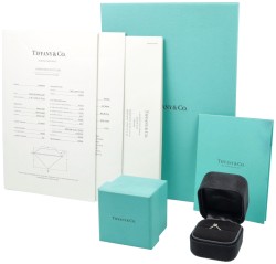 Tiffany & Co platina shoulder ring met diamant