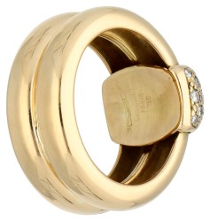 Chaumet 18K geelgouden 'Duo' ring bezet met ca. 0.35 ct. diamant