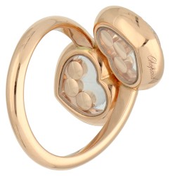 Chopard 18K roségouden 'Happy Diamonds' ring bezet met ca. 0.57 ct. diamant. 