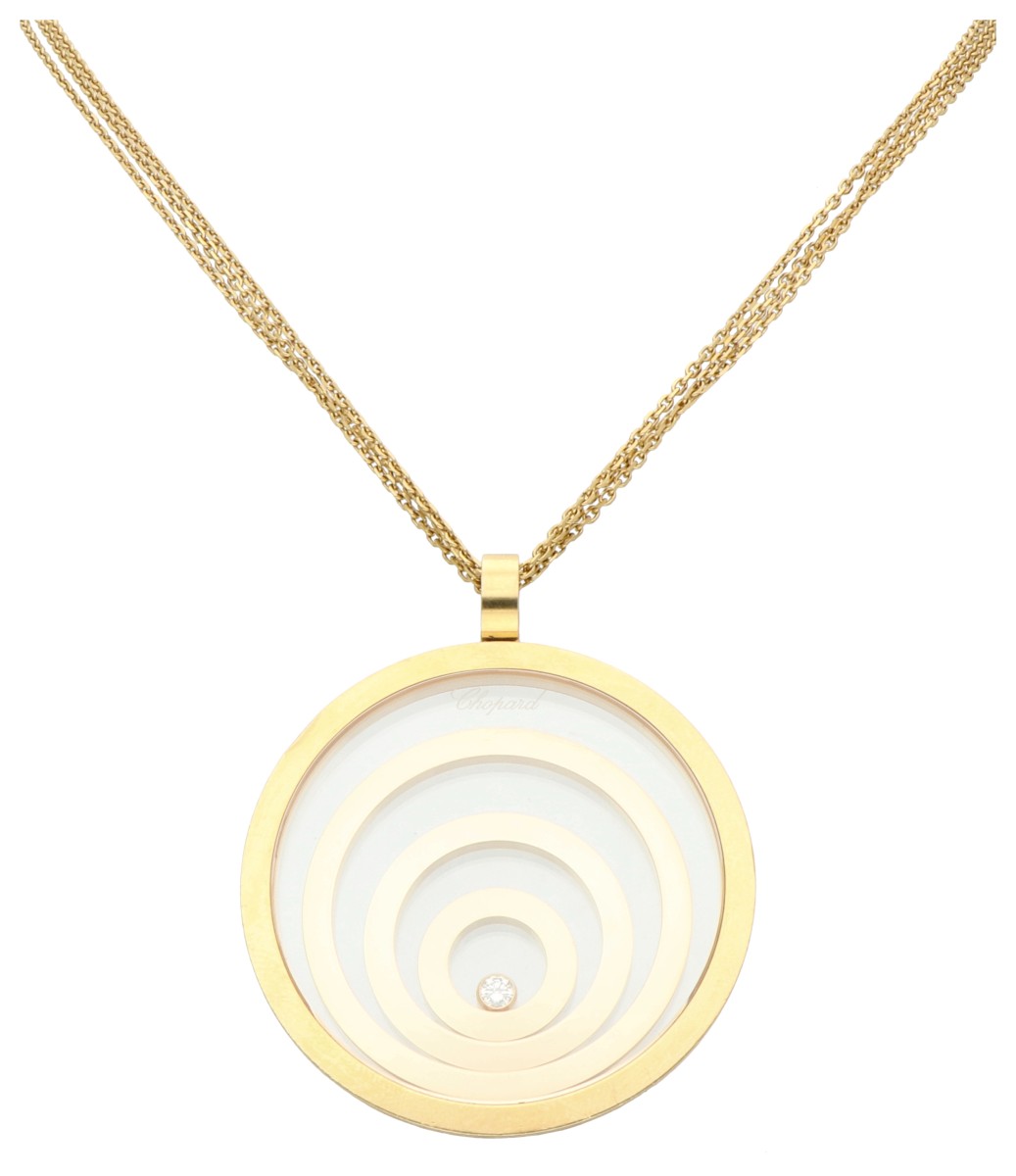 Chopard 18K geelgouden 'Happy Spirit' collier bezet met ca. 0.07 ct. diamant