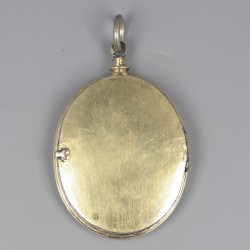 Liturgisch chatelaine medaillon, Europa 18e eeuw, verguld / zilver.