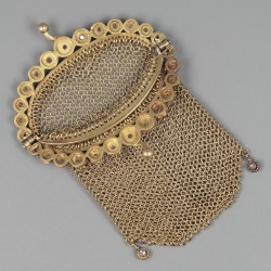 Art Nouveau beugelbeurs met diamanten, Frankrijk ca. 1900, goud.