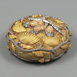 Compact / poederdoos met diamanten, Paolo Cazzaniga, Rome ca. 1950, goud.