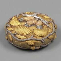 Compact / poederdoos met diamanten, Paolo Cazzaniga, Rome ca. 1950, goud.