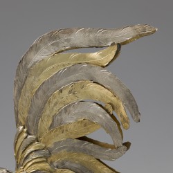 Stel kemphanen (2), Duitsland ca. 1950, zilver.