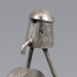 Miniatuur scharensliep, J. Postmus (1899-1955), Amsterdam ca. 1915, zilver.