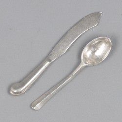Miniatuur dinerservies (3), Jan Bonket (1747-1789), Amsterdam 1772, zilver.