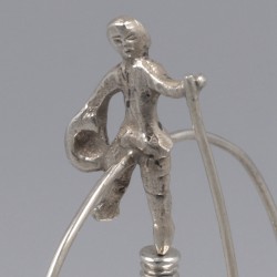 Miniatuur rouletteman / tombola, J. Postmus (1899-1955), Amsterdam ca. 1910, zilver.