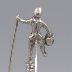 Miniatuur rouletteman / tombola, J. Postmus (1899-1955), Amsterdam ca. 1910, zilver.