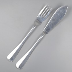Visbestek Haags lofje (12), H. Hooijkaas, Schoonhoven 1971-1974, zilver.