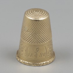 Naainecessaire (7), Johannes Mattheus van Kempen junior, Utrecht 1854-1858 / Franciscus de Cates, Rosmalen ca. 1880, goud.