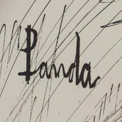 Bord "Panda", Bernard Buffet voor Franklin Mint, München ca. 1974, zilver.