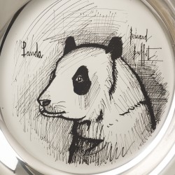 Bord "Panda", Bernard Buffet voor Franklin Mint, München ca. 1974, zilver.