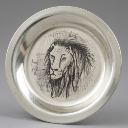 Bord "Lion", Bernard Buffet voor Franklin Mint, München ca. 1976, zilver.