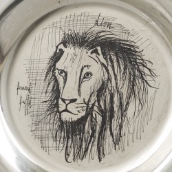 Bord "Lion", Bernard Buffet voor Franklin Mint, München ca. 1976, zilver.