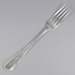 Art Deco dinervorken (12), Delheid Frères model nr. 39, Brussel ca. 1940, zilver.