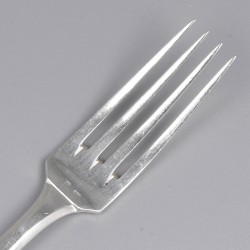 Art Deco dessertvorken (12), Delheid Frères model nr. 39, Brussel ca. 1940, zilver.
