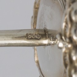 Art Nouveau messenleggers (12), Delheid Frères, Brussel ca. 1900, zilver.