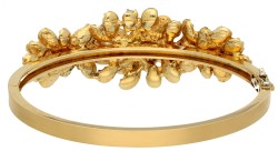 18K geelgouden bangle armband bezet met ca. 0.42 ct. diamant en natuurlijk robijn