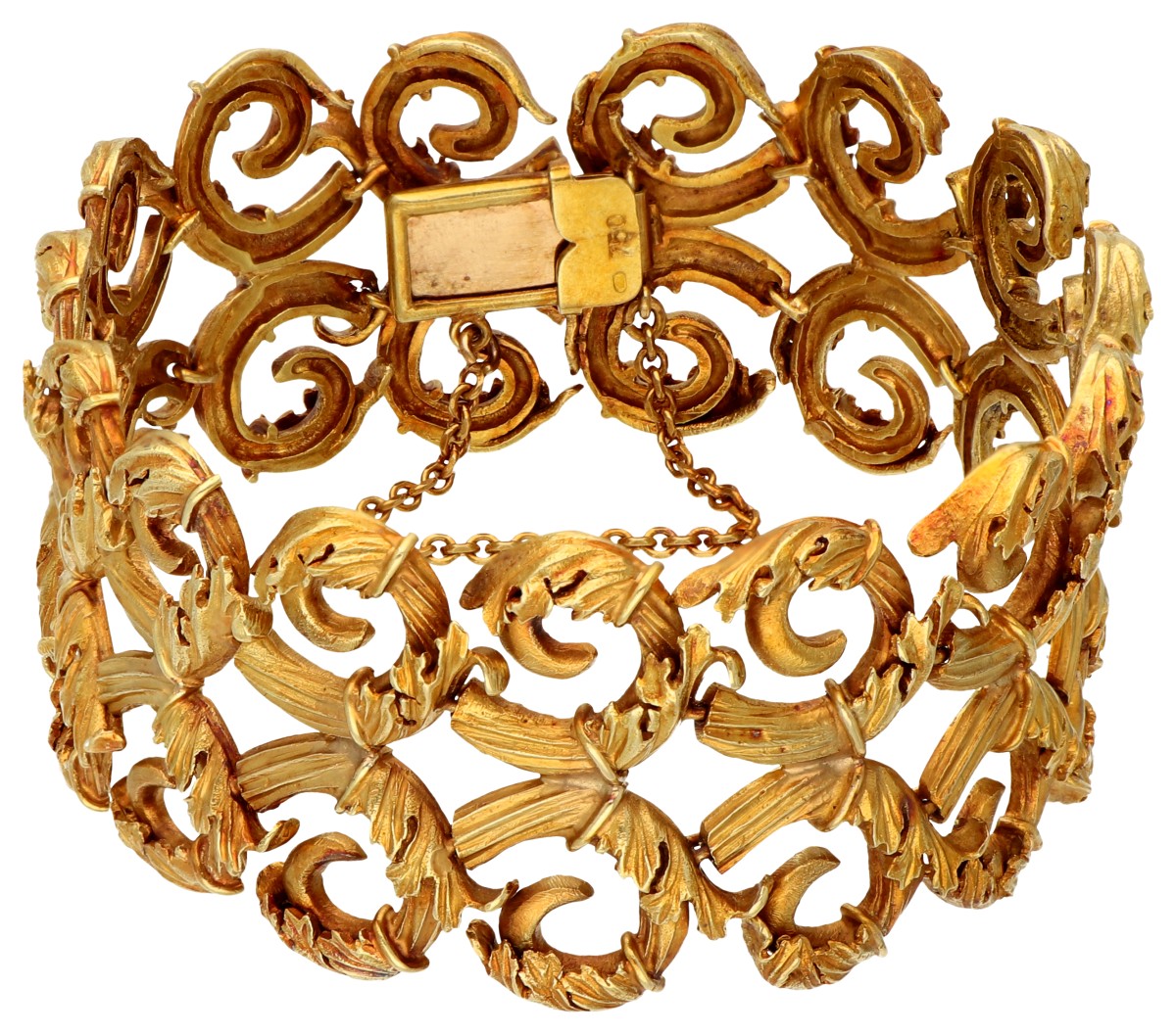 18K geelgouden vintage schakelarmband. 