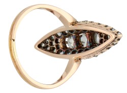 18K roségouden ring bezet met roos geslepen diamanten