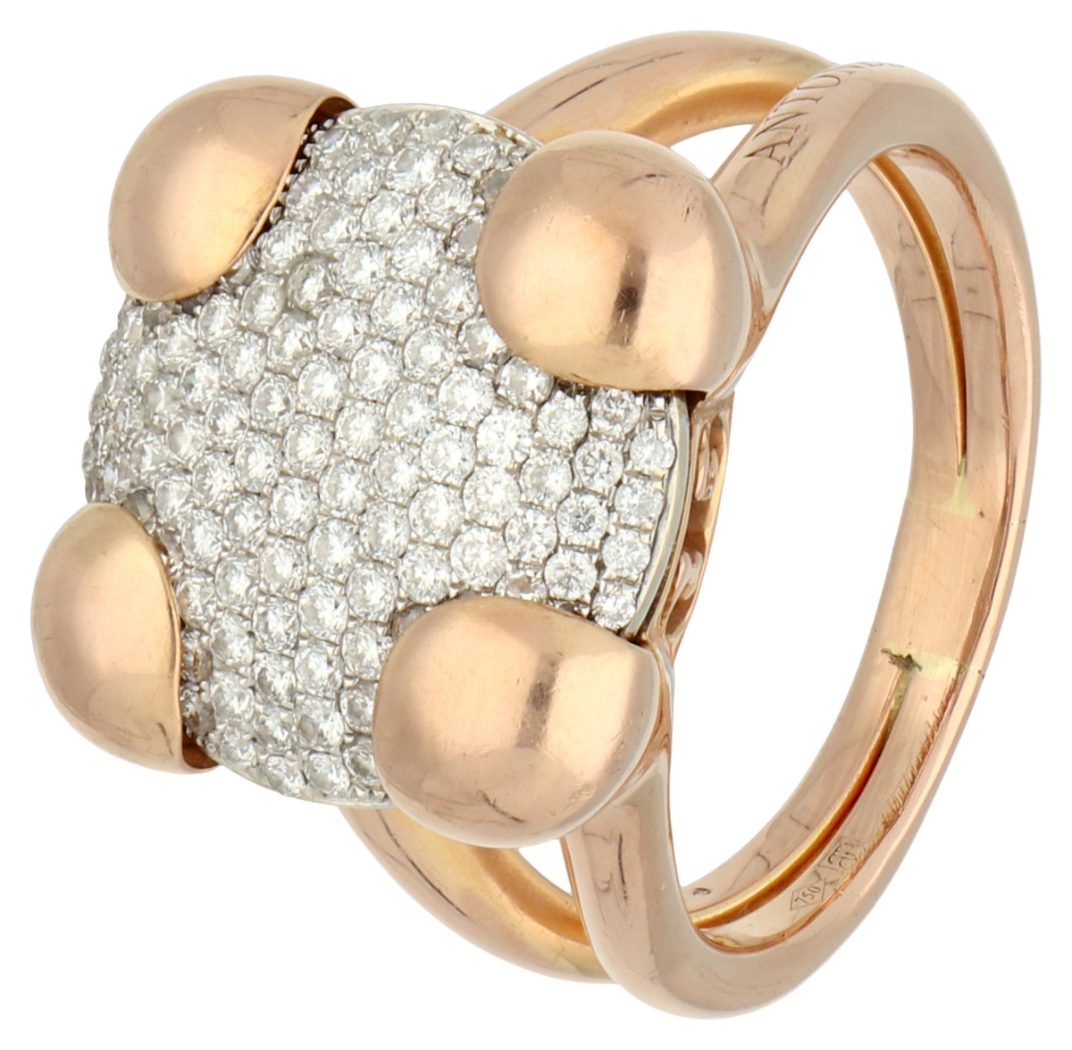 Antonellis 18K roségouden ring met diamant