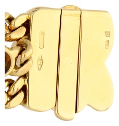 18K geelgouden drie rijige gourmet armband saffier en smaragd