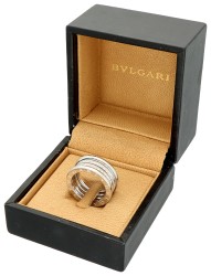 Bvlgari 18K witgouden 'B.zero1' band ring bezet met ca. 0.52 ct. diamant