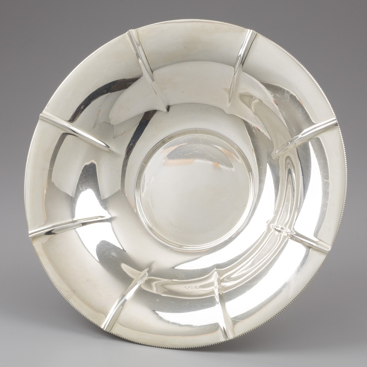 Art Deco fruitschaal, Wolfers Frères, Brussel ca. 1945, zilver.