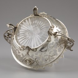 Druivenschaal, Duitsland ca. 1880-1890, zilver.