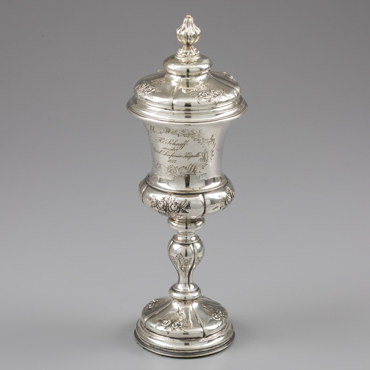 Bokaal Berliner Sinfonie-Kapelle, Duitsland 1872, zilver.