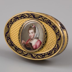 Snuifdoos met miniatuurportret, Parijs 1798-1809, goud.