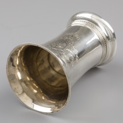 Beker, Pier van der Woude, Sneek 1913, zilver.