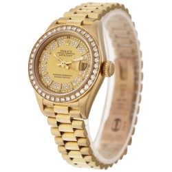 Rolex Lady-Datejust 18K. 'String Dial' 69288 - Dames horloge - ca. 1985.