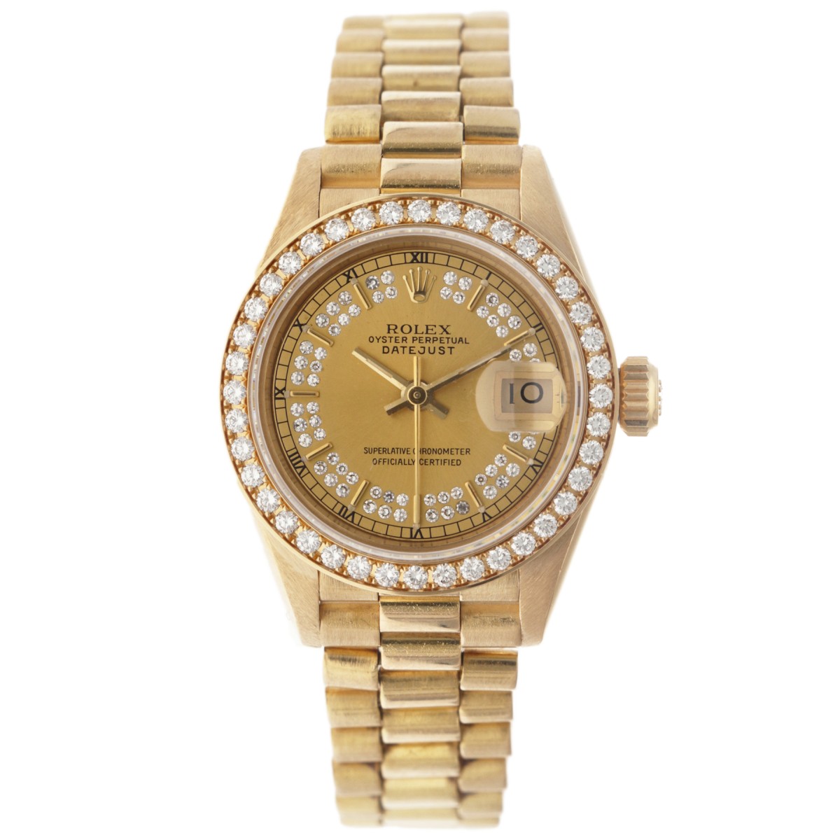 Rolex Lady-Datejust 18K. 'String Dial' 69288 - Dames horloge - ca. 1985.