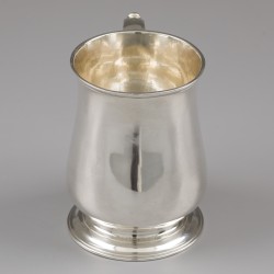 'Georgian silver' bierpul / pint, Richard Gurney & Thomas Cook, Londen 1753, zilver.