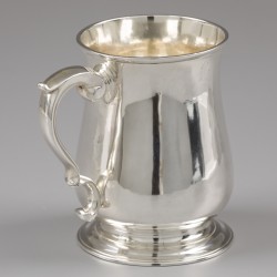 'Georgian silver' bierpul / pint, Richard Gurney & Thomas Cook, Londen 1753, zilver.