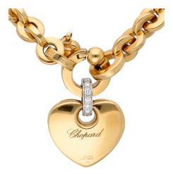 Chopard 18K geelgouden 'Les chaines' collier bezet met ca. 0.21 ct. diamant