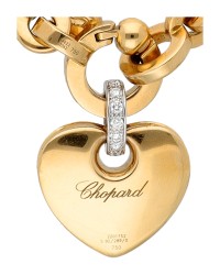 Chopard 18K geelgouden 'Les chaines' collier bezet met ca. 0.21 ct. diamant