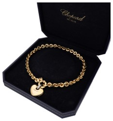 Chopard 18K geelgouden 'Les chaines' collier bezet met ca. 0.21 ct. diamant