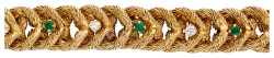 George L'Enfant 18K dubbele schakelarmband bezet met diamant en natuurlijke smaragd