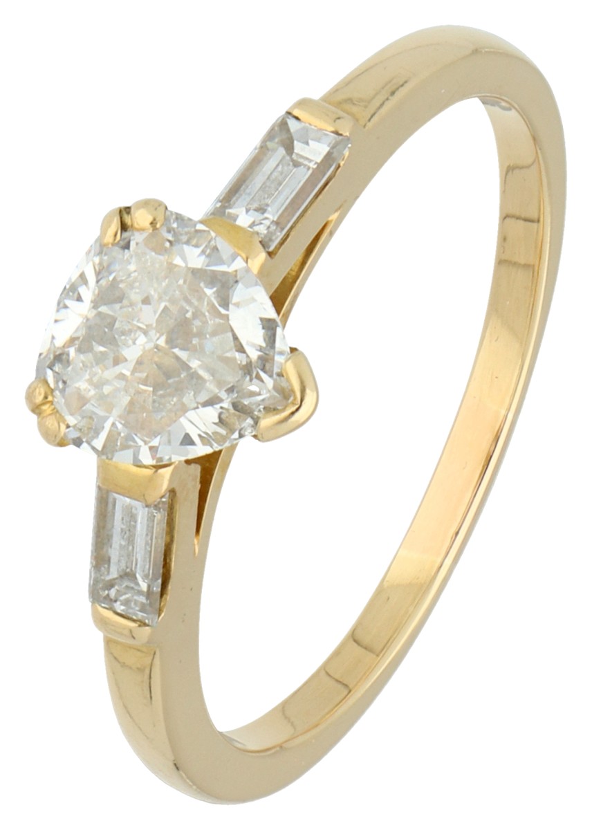 18K geelgouden ring bezet met ca. 1.51 ct. diamant