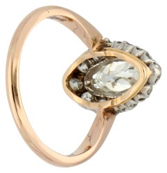 18K roségouden ring bezet met ca. 1.06 ct. diamant