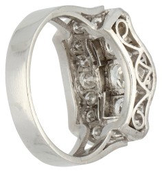 Platina tank ring bezet met ca. 1.53 ct. diamanten