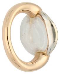 Pomellato 18K bicolor gouden 'Sabbia' ring bezet met ca. 0.10 ct. diamant en saffier